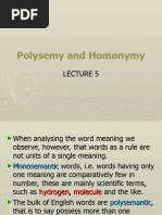 Lec5 Polysemy - Homonymy