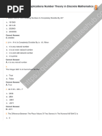 25 Question Set For Applications Number Theory in Discrete Mathematics