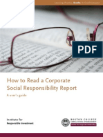 How To Read A Corporate Social Responsibility Report: A User's Guide