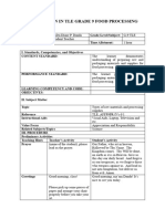 Lesson Plan in Tle Grade 9 Food Processing