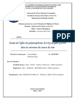 Etude de L'effet Du Polymorphisme A313G Du Gène GSTP1 Dans La Survenue Du Cancer Du Sein