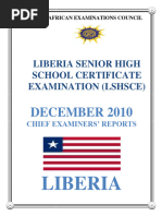 Chief Examiners Report Report For The Dec 2010 Lshsce