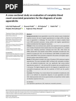 A Cross-Sectional Study On Evaluation of Complete Blood Count-Associated Parameters For The Diagnosis of Acute Appendicitis