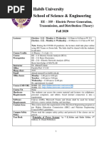 Electric Power Generation, Transmission, and Distribution Course Outline