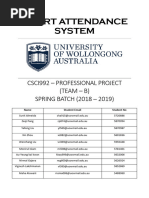 Smart Attendance System: Csci992 - Professional Project (Team - B) SPRING BATCH (2018 - 2019)