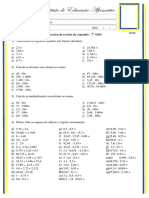 Exercícios de Revisão - Decimais - 7º Ano - 1º Tri