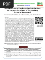 Determinants of Employee Job Satisfaction: An Empirical Analysis of The Banking Sector in Bangladesh