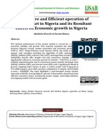 The Effective and Efficient Operation of Money Market in Nigeria and Its Resultant Effects On Economic Growth in Nigeria