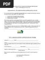 TCL Graduation Application Form 2023