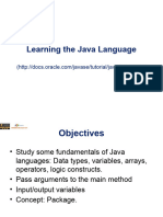 02.1 - Learning The Java Language