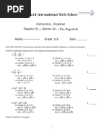 Section 10.2 The Hyperbola Worksheets