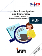 Inquiries Investigation and Immersion Module