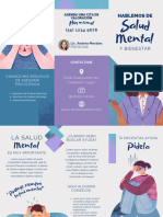 Tríptico Salud Mental Angustia Ilustrado Textura Azul