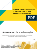 Orientações Sobre A Observação No Ambiente Escolar e o Registro de Imagem