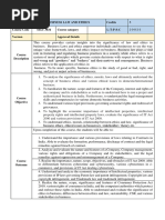 MBA - Sem4 - Business Law & Ethics - Course Syllabus