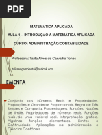 Aula 1 - Matemática Aplicada