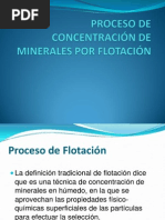 Proceso de Concentración de Minerales Por Flotación