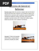 Ejercicios de Lateral en Reformer: Pilates Reformer Y Mat