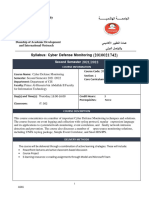 Syllabus: Cyber Defense Monitoring (2010021742) : The Hashemite University