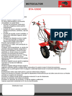 Fisa Tehnica MOTOCULTOR BTA 12SDE BISONTE AGRO GARDEN Distribuitor