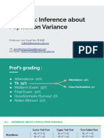 Statistics TA CHP 11 Inference About Population Variance