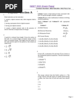 Physics - Section A: NEET 2021 Exam Paper