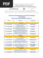 Programme Cours 4e Année