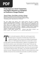 Social Approval, Social Comparison, and Digital Alteration On Instagram As Predictors of Image Fixation