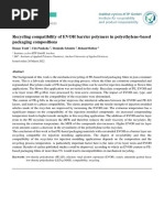 Recycling Compatibility of EVOH Barrier Polymers in Polyethylene-Based Packaging Compositions