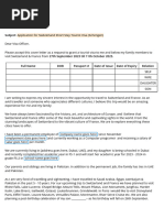 Switzerland & Paris Cover Letter For Schengen Visa