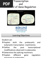 Transcription and The Control of Gene Regulation