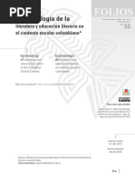 García-Dussán, É. (2021) - Epistemología de La Literatura y Educación Literaria en El Contexto Escolar Colombiano. Folios, (53