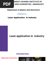 On Laser Applicayion in Industary