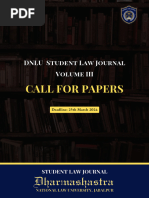 Call For Papers - DNLU Student Law Journal Vol III (2024) - 1