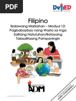 FIL3 - Q2 - MOD12 - Pagbabaybay Nang Wasto Sa Mga Salitang Natutuhan - Batayang Talasalitaang Pampaningin - V3