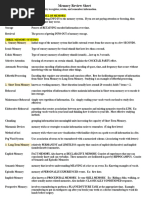 Memory Review Sheet