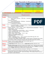 Term 2 Exam Timetable and Requirement 9