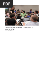 Teaching Experience 1 - MODULE OVERVIEW