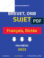 Brevet Francais Dictee Polynesie 2023 Sujet