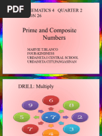 Prime and Composite Numbers: Mathematics 4 Quarter 2 Lesson 26