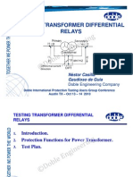 Testing Transformer Differential Relays