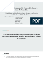 Analise Microbiológica e Parasitológica Da Água Utilizada em Hospital Público Do Interior Do Estado de Rondônia