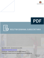 Boletim Semanal Subsecretaria Ano 2023 N 07 24 de Fevereiro de 2023