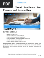 Excel Problems Finance Accounting