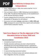 Curriculum Reforms in Kenya Since Independence