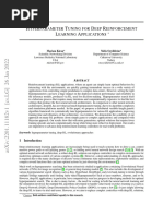 Hyperparameter Tuning For Deep Reinforcement Learning Applications