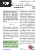 Analyzing Students' Attitudes and Behavior Toward Artificial Intelligence Technologies in Higher Education