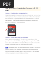 How To Remove Write Protection From Read