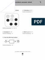 Adding Directed Numbers chjk4t Exit Quiz Answers