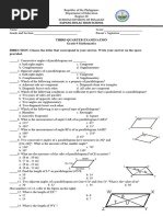 3rd Quarter Exam - Math9